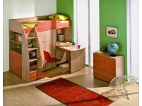 Детская мебель Радуга (бук шпрея/красный)